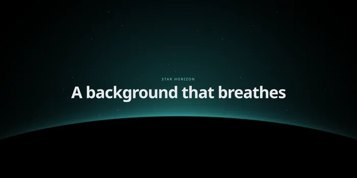 Preview of the Star horizon component: a dark starry sky and a turquoise aurora above the curve of a planet