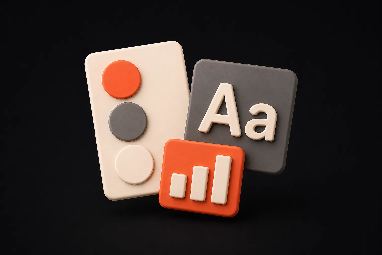 3D illustration of a visual system with colours, typography and rhythm