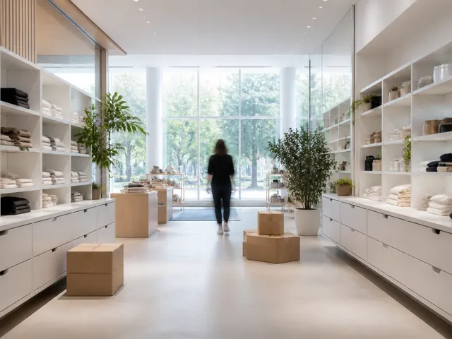 The inside of a bright retail store