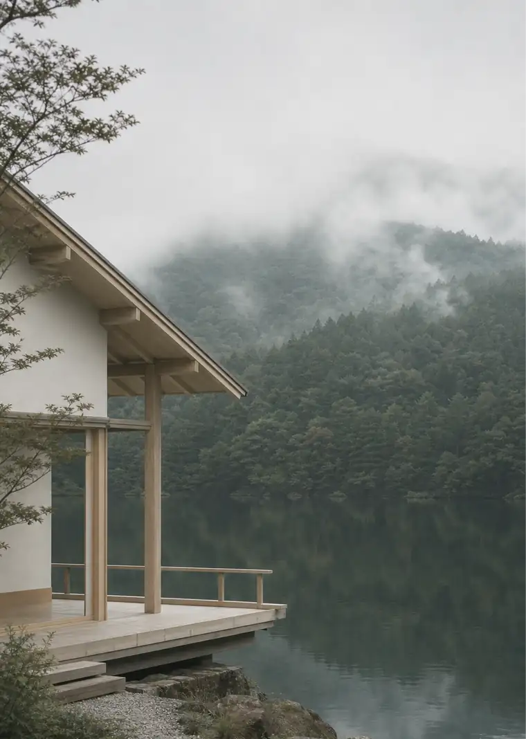 Aozora Residence, a terrace opening onto the landscape