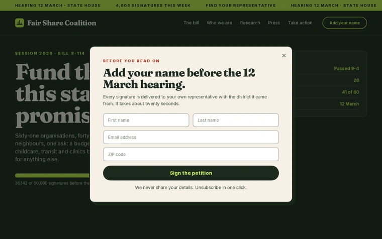 Fair Share Coalition — case study preview