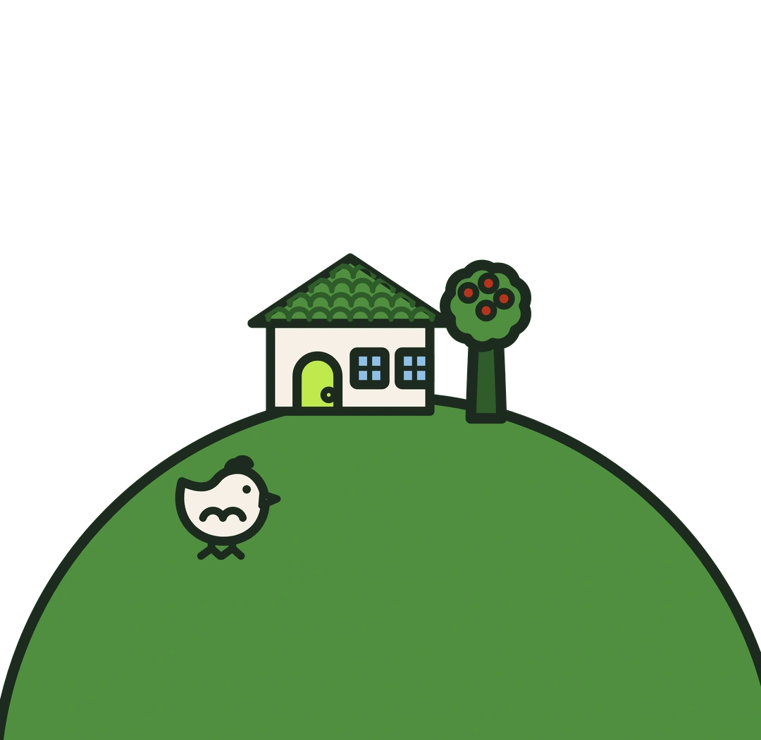 Illustration of a house among trees — SprigHouse nonprofit marketing agency