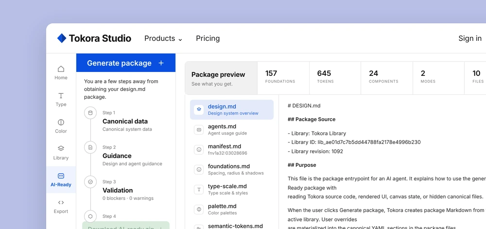 The AI Skills installer listing the registered design workflows.
