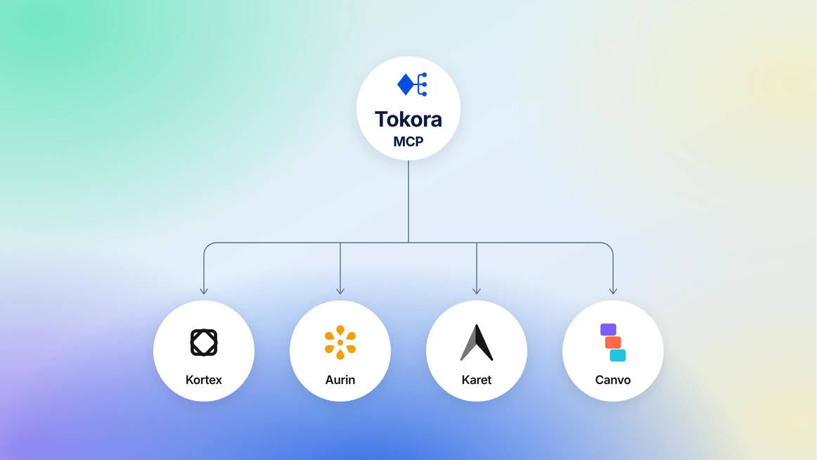 The Tokora MCP panel listing the tokens and components an agent can read.